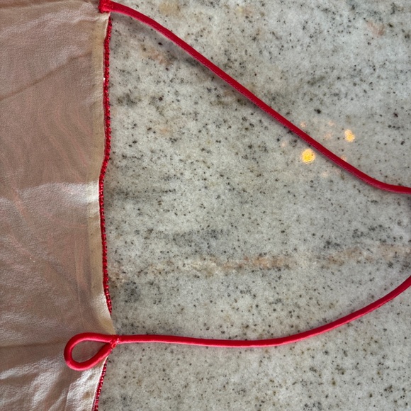 vintage Giorgio Armani couture Italian red hand beaded halter top - Picture 7 of 9